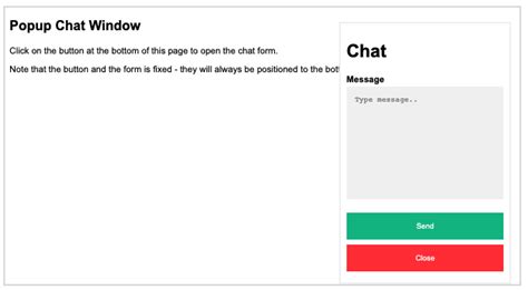 Toradh íomhá ar Popup Chat Window Bootstrap