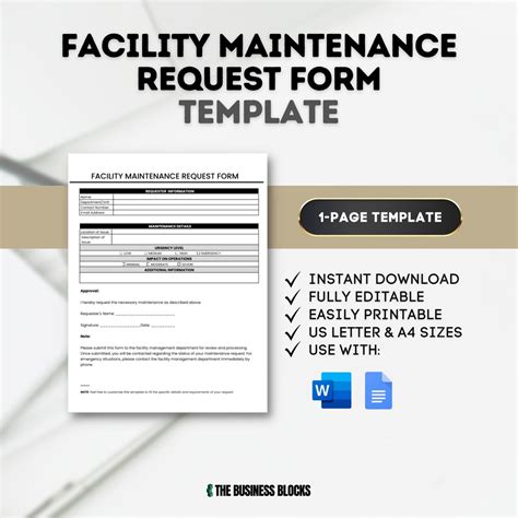 Image result for Facility Maintenance Request Form