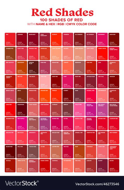 Image result for Red Color Shades with Hex Code