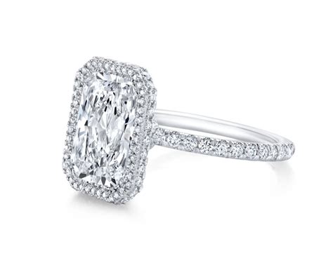 Radiant Cut Diamond Halo Three Row Pavé