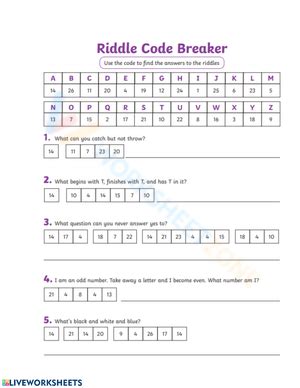 Toradh íomhá ar 3rd Grade Worksheet Code Breaker
