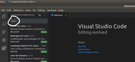 Toradh íomhá ar Installing Java in Visual Studio