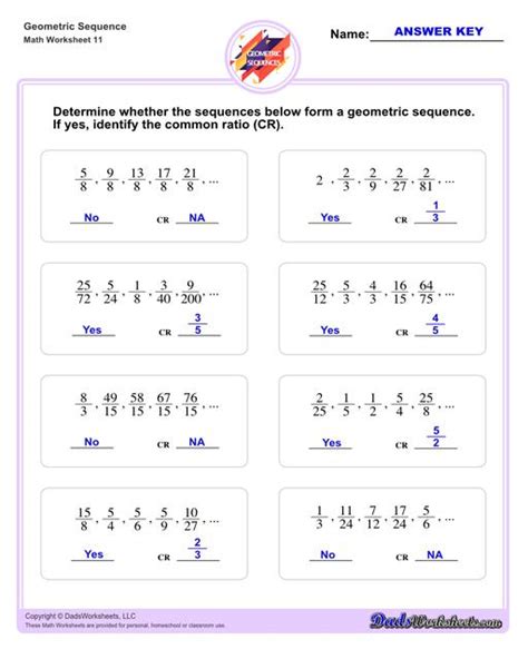 Geometric Sequence Word Problems Printable に対する画像結果