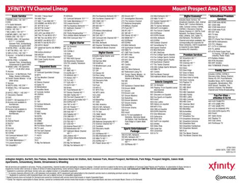Image result for Xfinity Channel Lineup Printable