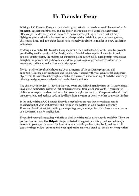 Image result for Transfer Essay Examples Common App