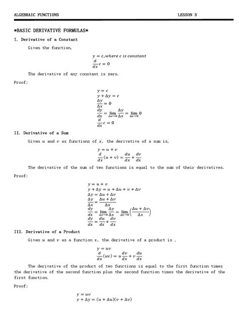 Image result for Deivative of a Function Lesson Plan