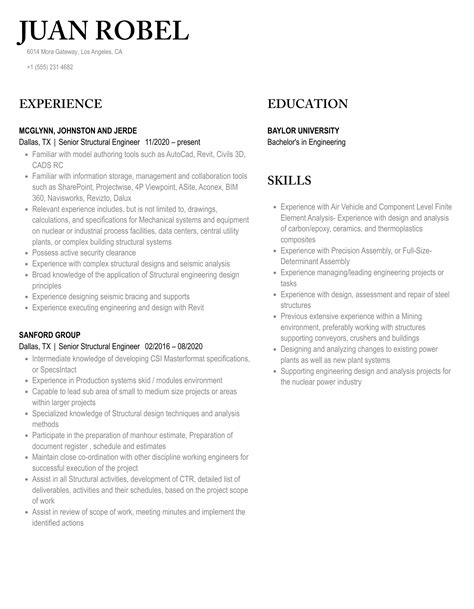 Structural Projectleader Resume Sample に対する画像結果