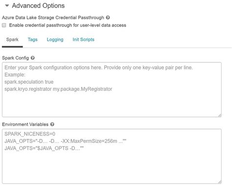 Image result for Advanced Section in Azure Databricks Workspace