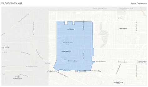 Image result for Zip Code 90036 Map