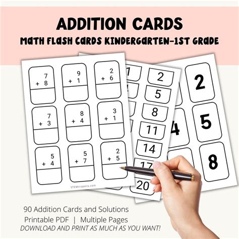 Résultat d’images pour First Grade Printable Math Flash Cards
