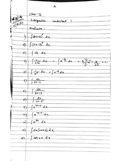 Integration Worksheet with Solutions に対する画像結果