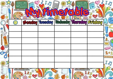 Image result for English Lesson Timetable