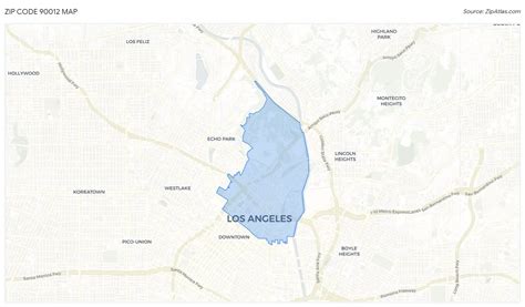 Toradh íomhá ar 90012 Zip Code Map