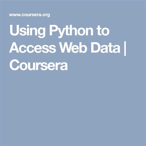 Image result for 2Coursera Using Pythont to Acess Data