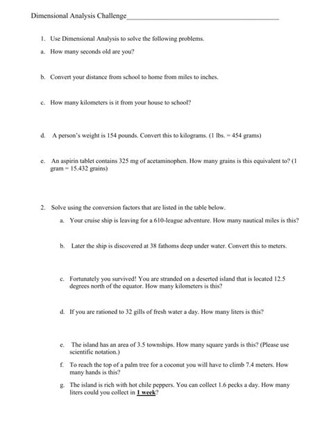 Image result for Dimensional Analysis Math Problems