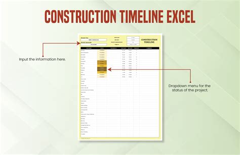Image result for Construction Project Timeline Template Excel