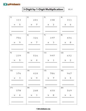 Image result for Multiplying 3-Digit by 1 Digit