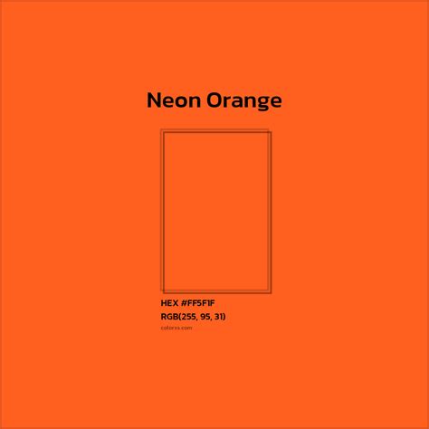 Neon Orange Complementary or Opposite Color Name and Code (#FF5F1F ...