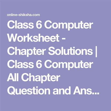 Image result for Class 6 Computer Worksheet