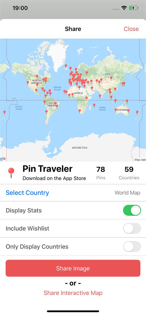 Pin Map App に対する画像結果