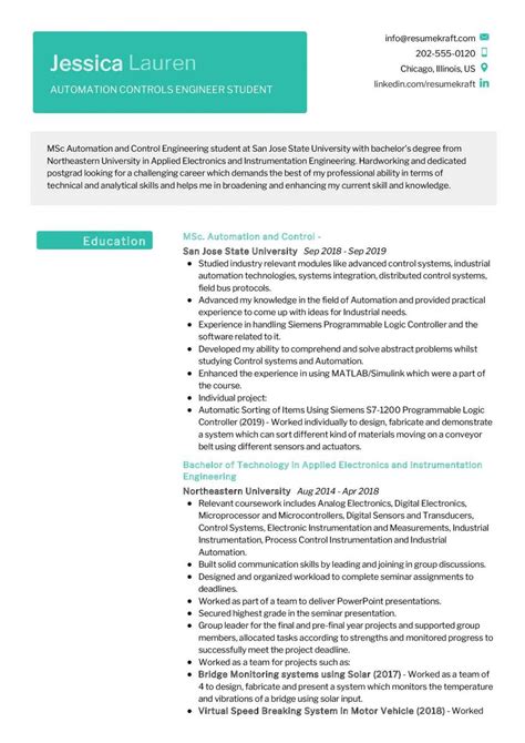 Image result for Controls Engineer Resume Examples