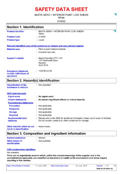 Toradh íomhá ar Safety Data Sheet for Paint