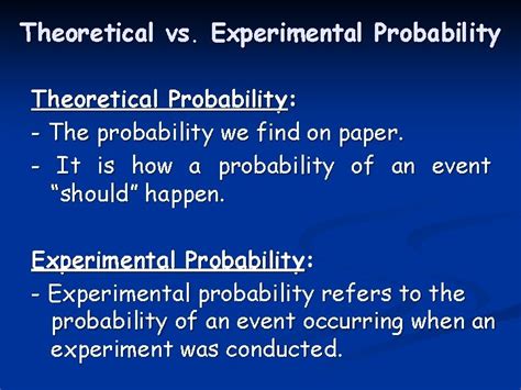 Image result for Theoretical vs Experimental Probability Formula