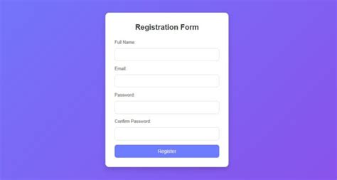 Image result for How to Write HTML Registration Form