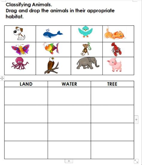 Image result for Classifying Animals Worksheet