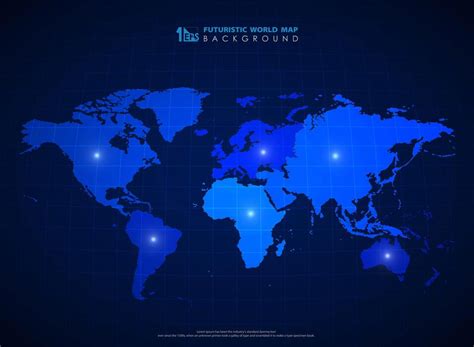 Toradh íomhá ar Vector Map World Map Blue
