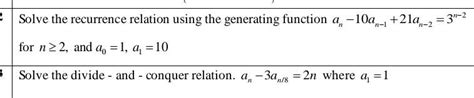 Toradh íomhá ar Generating Function of Recurrence Relation