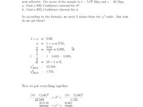Image result for Chi-Squared Confidence Interval Formula