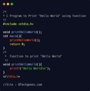 Image result for C-code HelloWorld