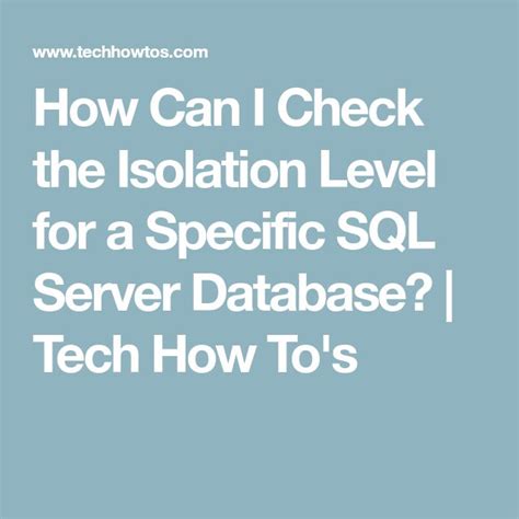 Image result for SQL Display Isolation Level