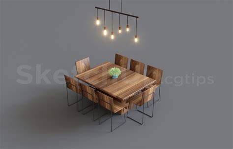 13770. Free Sketchup Dining Table Model Download