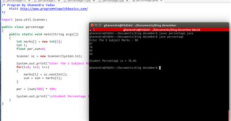 Image result for How to Cal Percentage in Java in Command Prompt