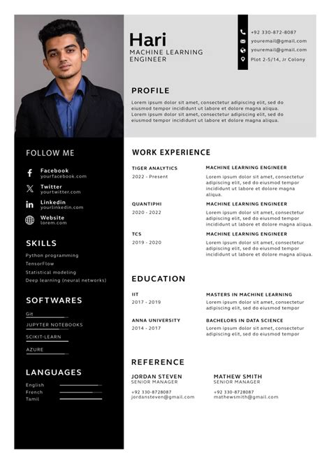 Data Science Machine Learning Engineer Resume に対する画像結果