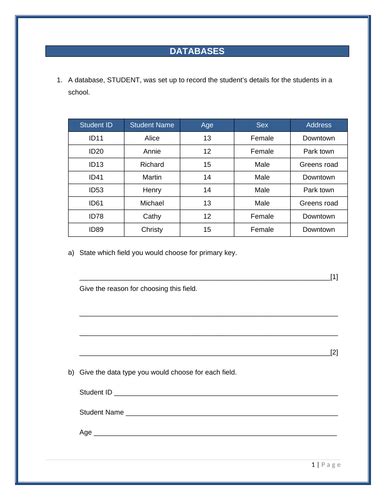 Toradh íomhá ar IGCSE Computer Science Worksheets