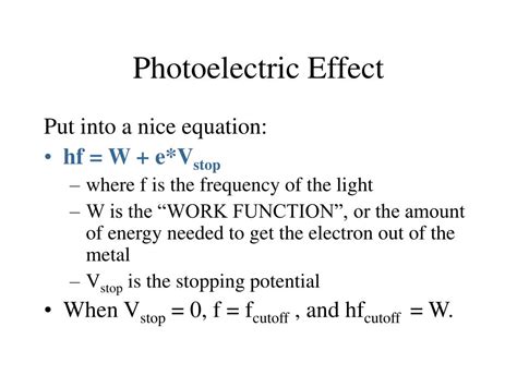 Image result for Work Function Photoelectric Effect