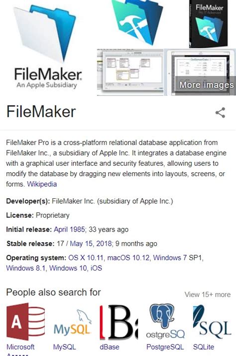 Image result for FileMaker Database Program