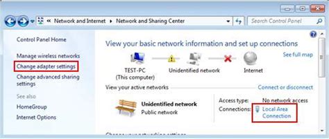 Toradh íomhá ar Windows 7 Network Adapter Window