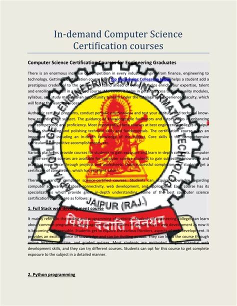 Image result for Computer Science Programs Institute for Completing Certification Course