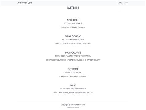 Image result for Restaurant Menu HTML Code
