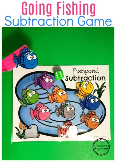Toradh íomhá ar Subtraction Fishing Worksheet
