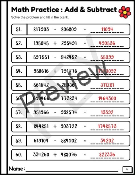 Image result for 6 Digit Addition Horizontal