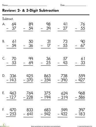 Image result for Printable Subtraction Worksheets 3rd Grade Math