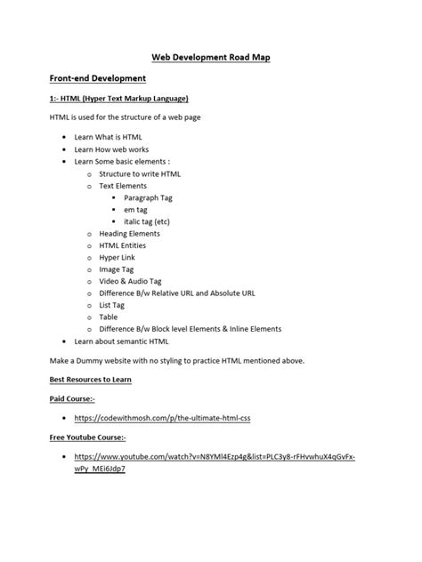 Front End Developer Road Map PDF に対する画像結果