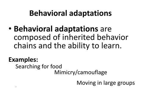 Image result for Behavioral Adaptation Examples