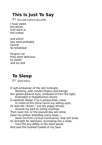 Image result for Poetry Structure Lesson