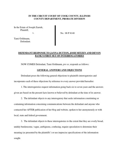 Toradh íomhá ar Sample Interrogatory Questions